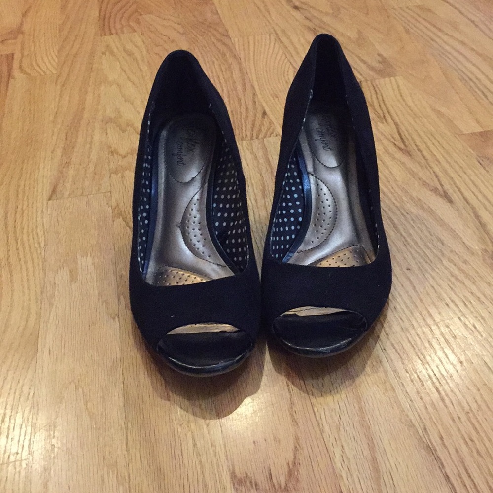 Black Peeptoe Heels